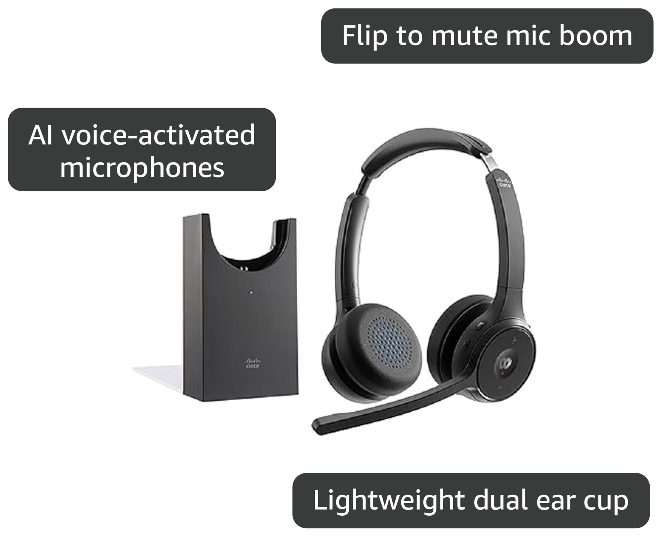 Amazon.com: Cisco Headset 722, Wireless Dual On-Ear Bluetooth